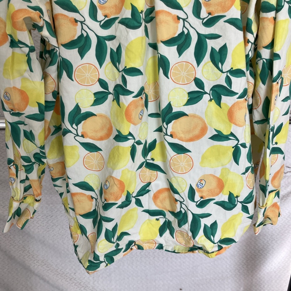 Old Navy Women Top XL Tall Citrus Fruit Button Up Lemon Lightweight Summer Vibes - Picture 8 of 10